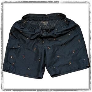 BASS Navy Blue Cargo Swim Shorts Swimsuit Women Naked All Over Print Men's L